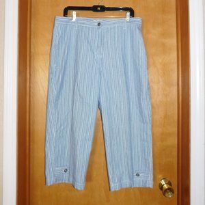 Christopher & Banks Wide Leg Striped Capris